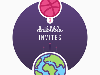 3 Dribbble Invites dribbble invites invite design