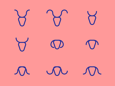 Horns Icons animals icons line outline
