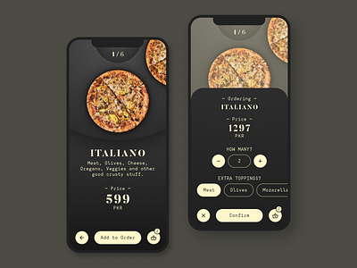 Pizza Ordering App app branding design mobile pizza typography ui ux