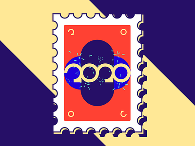 2 0 2 0 2020 design new year poster shapes stamp typography
