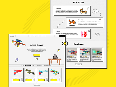 Pet Toy Pistols Shop | Website design graphic design ui ux