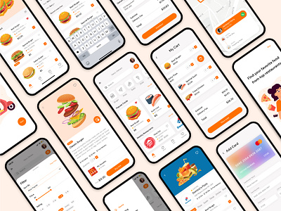 Food Delivery Mobile App app burger clean ui delivery app food food app food delivery illustration ios mobile app pizza product restaurant simple ui uidesign ux