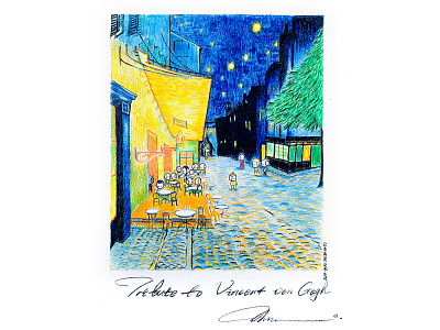 Tribute to Vincent von Gogh bear icon illustration