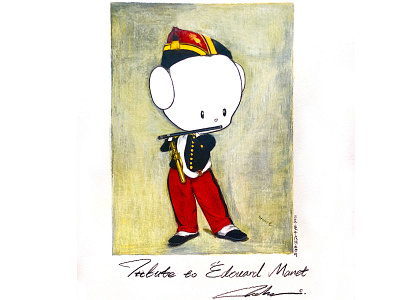 Tribute to Edouard Manet bear icon illustration