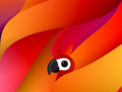 Red Macaw illustration vector wallpaper