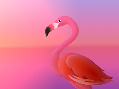 Flamingo illustration vector wallpaper