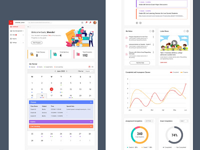 LMS Teacher Dashboard Concept backend dashboard k12 learning management system online education prototype ui ux