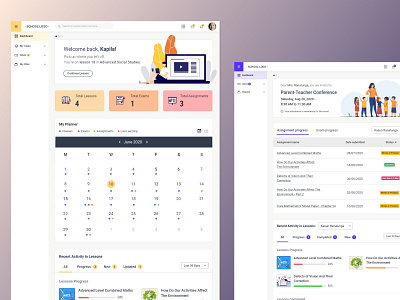 LMS Student and Parent Dashboard Concept dashboad learning management system online education parent prototype student ui ux