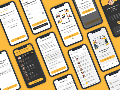 TrackMyKid App: School Bus|Van Driver Registration design driver illustration kid map mobile app parent prototype register registration school school bus track ui ux