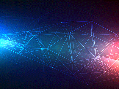 Data visualization:: Glowing neon fractal polygonal big data connected lines data visualization dots flare fractal background glow neon polygonal pulse red and blue technology
