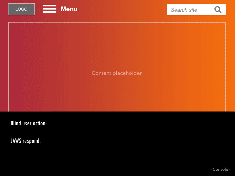Accessibility testing with JAWS rapid prototype console navigation screen reader jaws visually impared blind user accessibility prototype ui ux