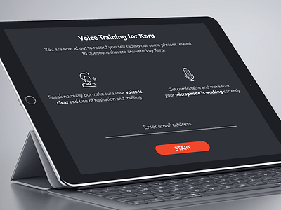 Speech-to-Text Voice Training Tool - Landing page artificial intelligence cognitive prototype speech to text training ux voice voice assistant watson