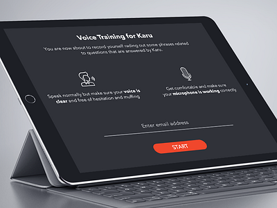 Speech-to-Text Voice Training Tool - Landing page