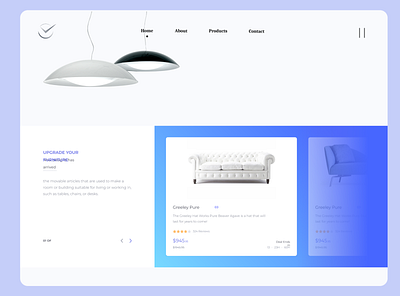 Furniture Landing Page branding clean design graphic design illustrator minimal typography ui ux website