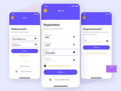 Online Registration App app design minimal ui ux