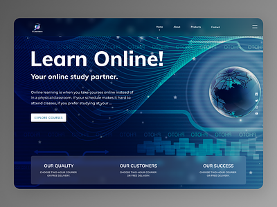 Online Education branding design designs flat minimal new ui ux web website
