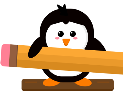 Penguin with pencil branding design developer icon illustration logo penguin penguin logo webdev