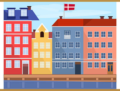 Copenhagen city copenhagen denmark illustration vector