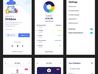 Dribbox online stroage Ui kit