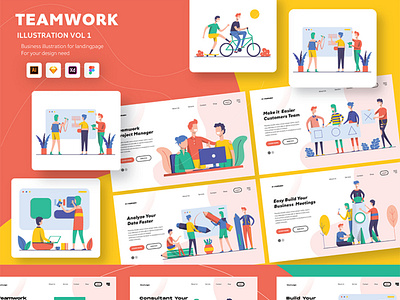 Startup Teamwork Free Illustrations Pack V