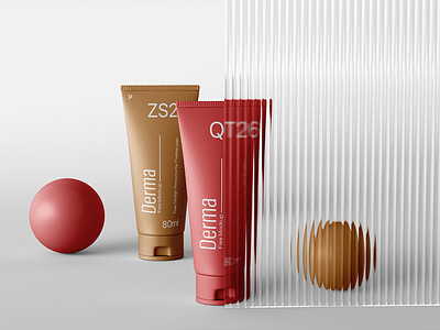 Free Cosmetic Tube Branding PSD Mockup