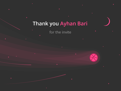 Hello dribbble! comet debut first hello invitation invite shot thanks