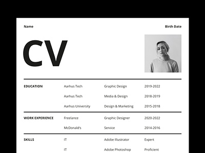 Swiss Style Resume CV Template