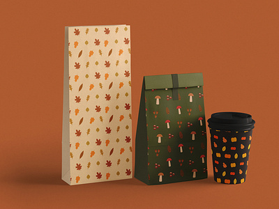 Autumn illustrations on packaging