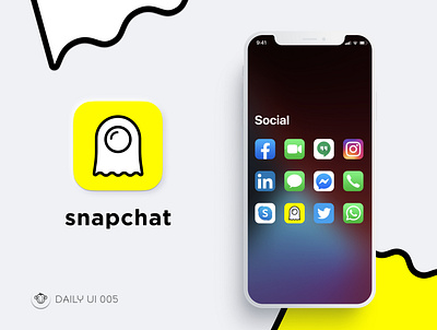 Daily UI Challenge 005 dailyui dailyuichallenge day005 day5 dribbble figma icondesign redesign snapchat socialicon yellow