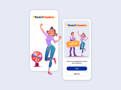 Smart Winners App Login Screen UI Design Mockup