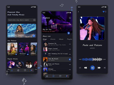 Music Player App app app design application graphic design illustration music ui ui design ux ux design