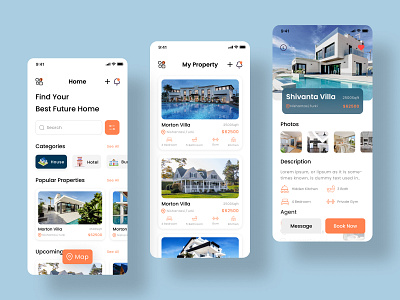 Real Estate App app app design design graphic design illustration logo propertyselling realestate ui ui design ux ux design