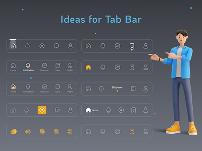 Tab Bar Design app design button bar home icons iconset ios design mobile ui nav bar navigationbar notification profile search tab tab bar tabbar tabs ui ui design ux ux design