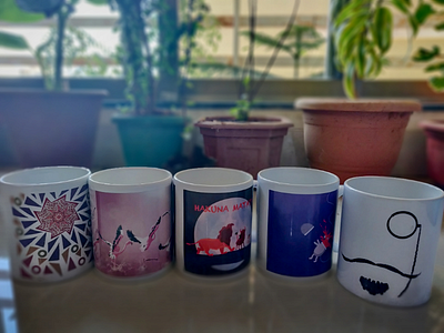 Coffee & Art coffee coffee mugs colors colours design digital art flamingos hakuna matata lion king monocle mugs pattern plants printing prints procreate
