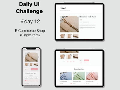 Daily UI Challenge - E-commerce Shop - Single Item @dailyui app dailyui flat minimal typography ui web