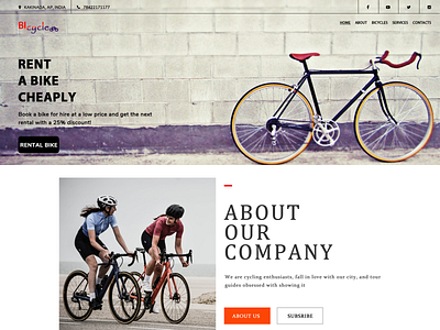 Book a Bicycle design ui web