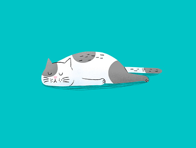 Lazy cat book illustration cat character children illustration cute funny animal illustration