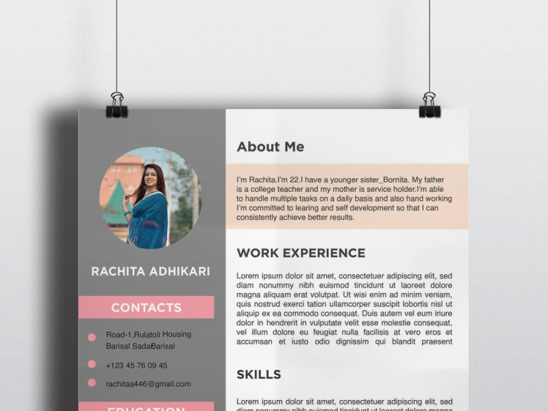 CV RESUME by Joyetri Shruti on Dribbble