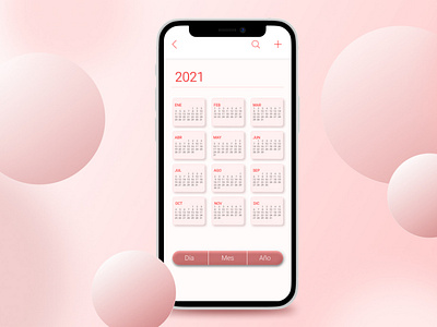 Diseño de calendario femenino app design illustration ui ux vector