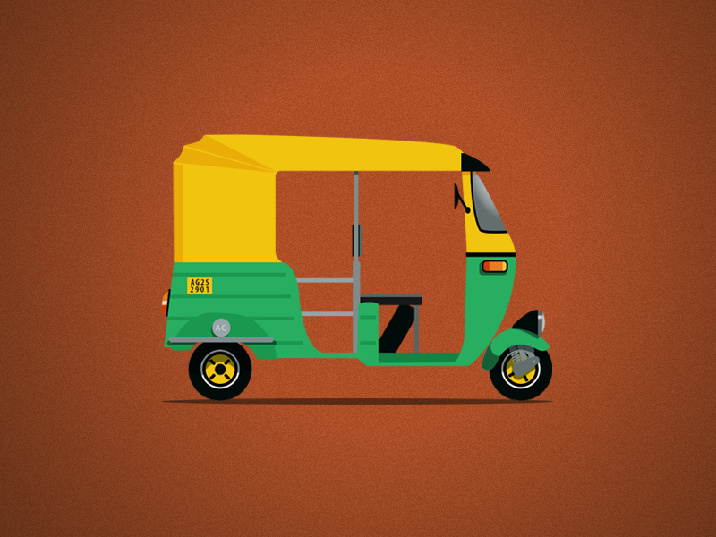 Auto rickshaw transport sketch Royalty Free Vector Image