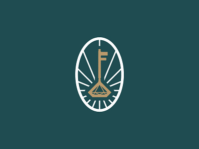F&F Rejected Part 2 branding details diamond gold identity key light light rays logo oval rays symbol