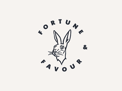 Fortune & Favour animal branding fortune grit hand drawn hare heritage identity illustration logo luck rabbit texture