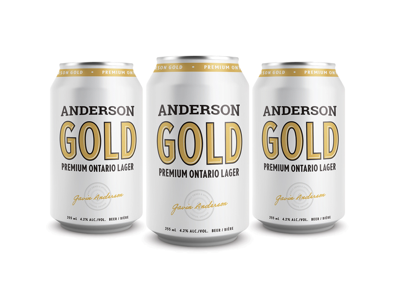 Anderson Gold beer brewery can canada craft beer craft brewery gold lager mockup ontario premium