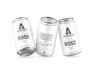 Rose beer branding brewery canada craft beer hops identity logo minimalist packaging rose