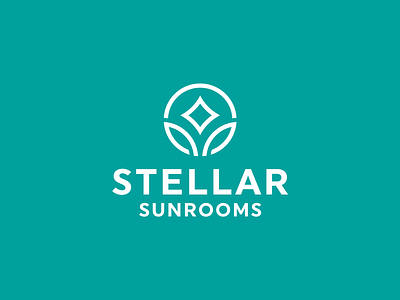 Stellar Sunrooms branding circle identity leaves logo london ontario plant star stellar sunroom teal