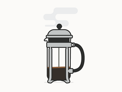 French Press bodum caffeine café coffee fika french press frenchpress illustration minimal steam vector