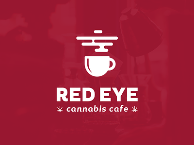 Cannabis Cafe cafe cannabis coffee coffee shop espresso illustration logo marijuana mug red eye smoke