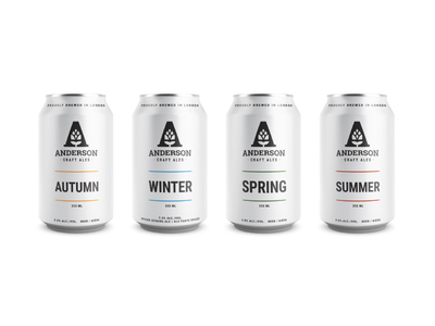 Anderson Craft Ales Lineup beer branding brewery can canada craft beer hops identity logo minimalism packaging