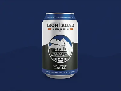 Locomotive Lager branding brewery can craft beer iron road locomotive packaging train