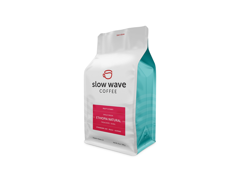 Fruity & Funky atlanta branding coffee cup label mug packaging roaster slow third wave wave